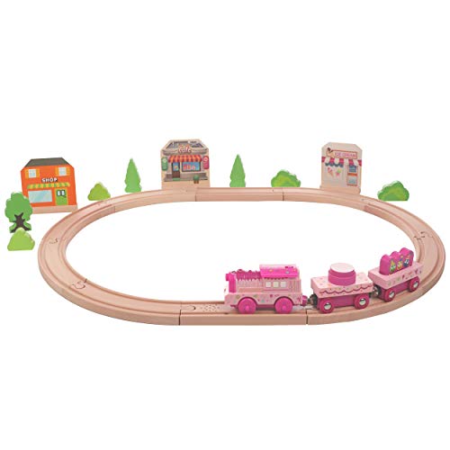 Toy Train Set for Toddlers Magnetic Connection Battery Operated Action Locomotive Train - Powerful Engine Travel Train Set Fits Brio Wooden Train and Tracks
