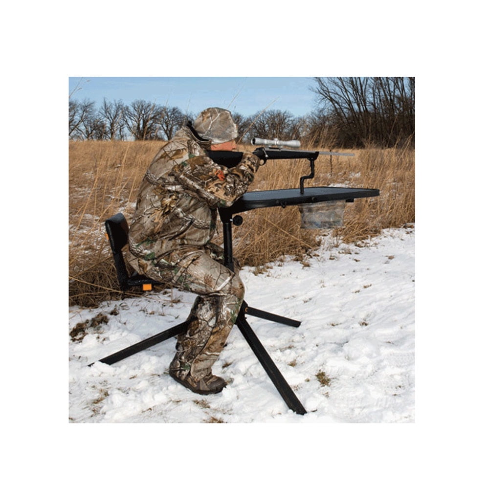 Muddy Outdoors Xtreme Swivel Shooting Hunting Steel Benchrest w Gunrest Black Walmart