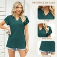 thumbnail image 2 of TEMOFON Womens Summer Tops Casual V Neck Tee Shirts Petal Sleeve Fashion Loose Blouses for Women Clothes Short Sleeve Shirts Dressy Tunic Tops, 2 of 7