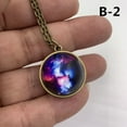 thumbnail image 4 of Europe and United style jewelry double sided glass ball solar system cosmic starry sky luminous necklace-B-3, 4 of 5
