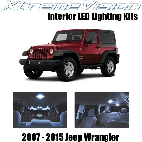 XtremeVision Interior LED for Jeep Wrangler JK 2007-2015 5 pcs Cool White Interior LED Kit Installation Tool