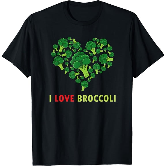 Funny Broccoli Gift - I Love Broccoli - Kids Vegetarian Keto T-Shirt men and women can wear, black, white, gifts