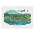 Astoria, Oregon, Line Drawing (1000 Piece Puzzle, Size 19x27, Challenging Jigsaw Puzzle for
