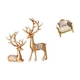 thumbnail image 1 of Escultura de ciervo, estatua de reno, adorno animal, decoración para casa de muñecas, sofá, marco de madera y resina. Ideal para regalar o decorar el, 1 of 8