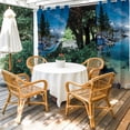 thumbnail image 2 of 1 Panel Outdoor Curtains for Patio Waterproof 54"x108" Nature Forest Weatherproof Privacy Outsides Curtains, Blue Sky Mountain Stone Lake Landscape Grommet Thermal Drapes for Cabana Porch Pergola, 2 of 8