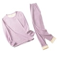 thumbnail image 1 of Women's Solid Color Seamless Thermal Underwear Heat Generating Double Base Layer Set, 1 of 4