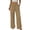 BK37_Khaki, variant on Wide Leg Pants for Woman Dressy Stretchy High Waisted Trousers with Pockets Casual Lounge Pants Brown M