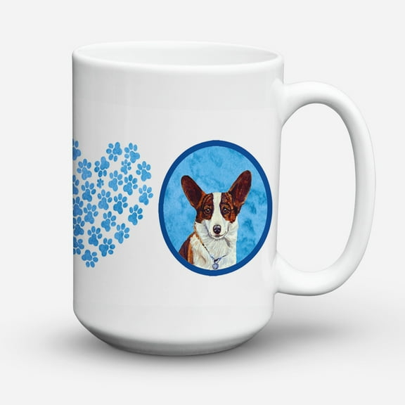 Carolines Treasures LH9378BU-CM15 Blue Corgi Coffee Mug 15 oz 15 ounce multicolor