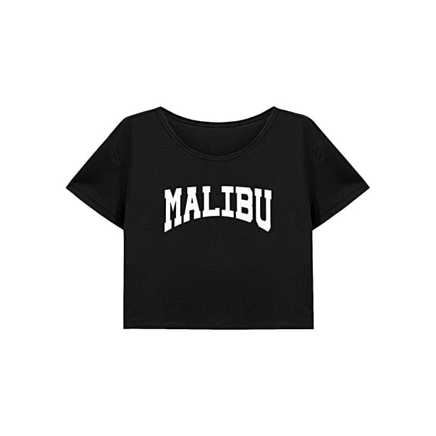 Top corto para mujer, ropa deportiva de verano, Top sencillo de manga corta a la moda para desplazamientos M