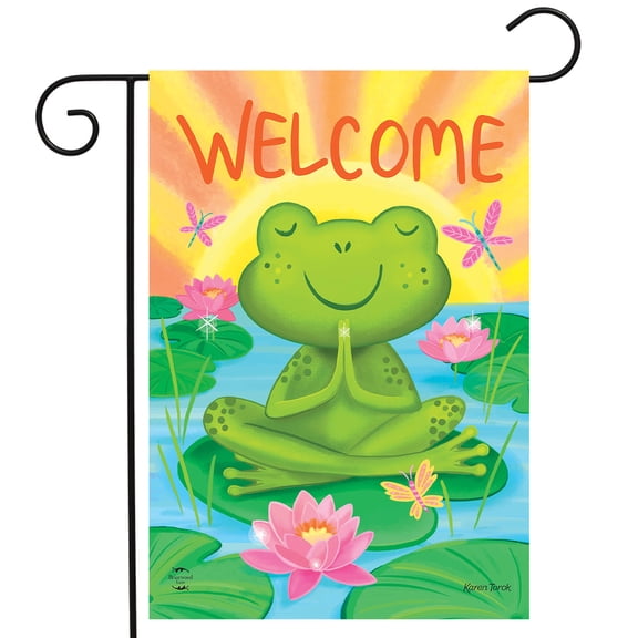 Briarwood Lane Spring Garden Flag 12x18 For Outdoor Peaceful Frog For Spring Garden Flag Flags For Outside