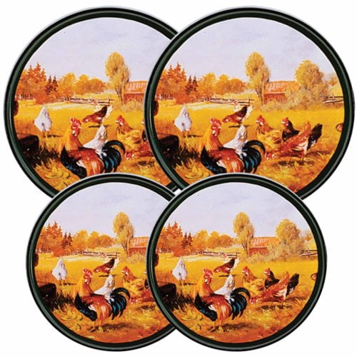 Electric Stove Burner Covers, Set of 4, Rooster PatternEach set comes