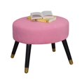 thumbnail image 2 of Allora Mid-Century Ottoman Stool in Pink, 2 of 3