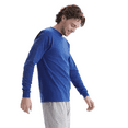 thumbnail image 4 of Hanes Beefy-T Long Sleeve Casual T-Shirt, Crewneck Everyday Casual Tee, Deep Royal, M, 4 of 5
