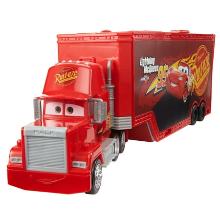 Disney Pixar Cars Transforming Mack Playset, 2-in-1 toy Truck & Tune-Up Station with Launcher