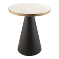 thumbnail image 1 of TOV Furniture Richard 18.5"H Transitional Marble Side Table in White/Black, 1 of 5