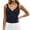 A77-Black, variant on Womens Spaghetti Strap Tank Tops Ruffle Lace Trim V Neck Side Ruched Slim Fit Casual Cropped Cami Shirts