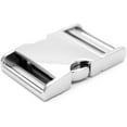 thumbnail image 2 of 1 pc 1-1/4 inch Metal Curved Side Release Buckle Adjustable Lock for Belt Backpacks Pet Collar (Silver), 2 of 5