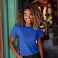 thumbnail image 3 of Dalix Lil Coffee Embroidered Lightweight Jersey Tee Summer Cute Food Womens in Royal Blue L Large, 3 of 5