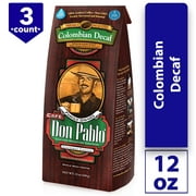 Don Pablo Colombian Decaf Whole Bean Coffee, Medium-Dark Roast, 12 oz, 3 Pack