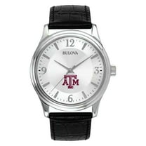 Men's Silver Texas A&M Aggies Leather Watch