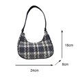 thumbnail image 4 of Bolsa retro para axilas de lona con estampado a cuadros para mujer, de mano pequeño para vagabundos (azul oscuro) Ehuebsd Para Estrenar, 4 of 9