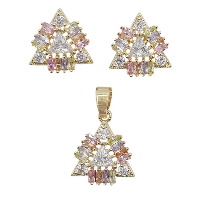 JUEGO DE DIJE Y ARETES ORO ANGELUS 200737 ORO ANGELUS JOYERIA 200737