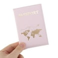 thumbnail image 3 of Unique Bargains 1 Pc Passport Holder Map Plain Weave Passport Sleeve Pink, 3 of 5