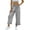 Black -BV22, variant on Women's Wide Leg Gingham Capri Pants Smocked Elastic Waisted Plaid Trousers Flowy Ruffle Hem Crop Pants with Pockets Black L