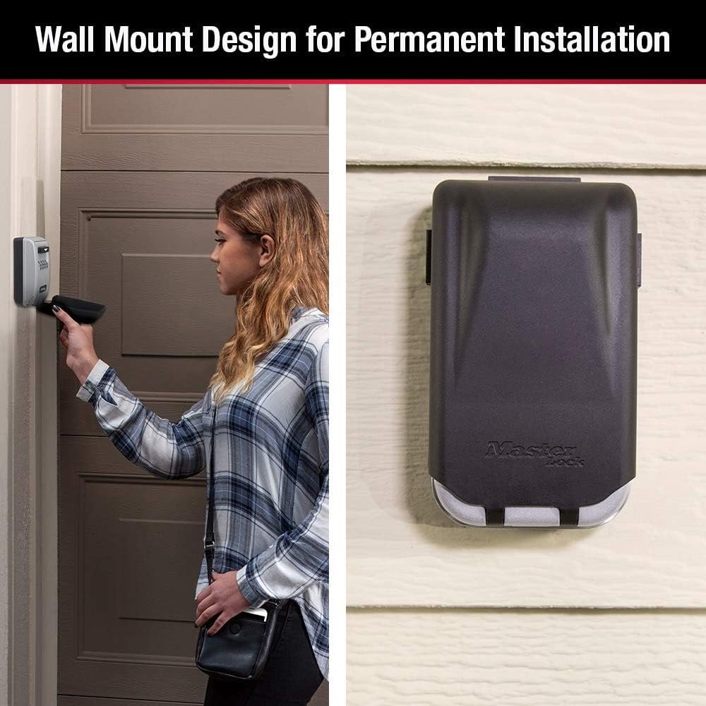 Master Lock 2-7/8 inch Combo Wall Mount Light Up Dial Lock Box with Metal Construction