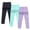 Mint Green12, variant on Jalioing 3 Pack High Waist Pants for Girls Petite Leg Fashion Plain Trousers with Pocket 3-10 Years Kids Cotton Pants