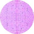 thumbnail image 1 of Ahgly Company Indoor Round Oriental Purple Traditional Area Rugs, 7' Round, 1 of 4