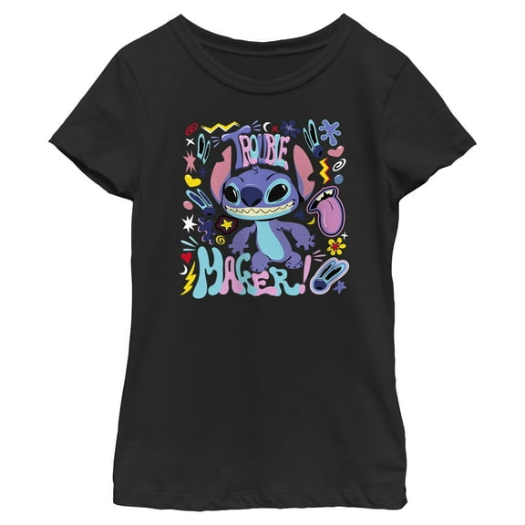 Girls Lilo & Stitch Colorful Trouble Maker T Shirt