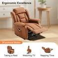 thumbnail image 2 of Techmilly Power Lift Recliner Chair, Massage Chair for Living Room with Heating Function and Side Pocket, PU Leather Brown, 2 of 6