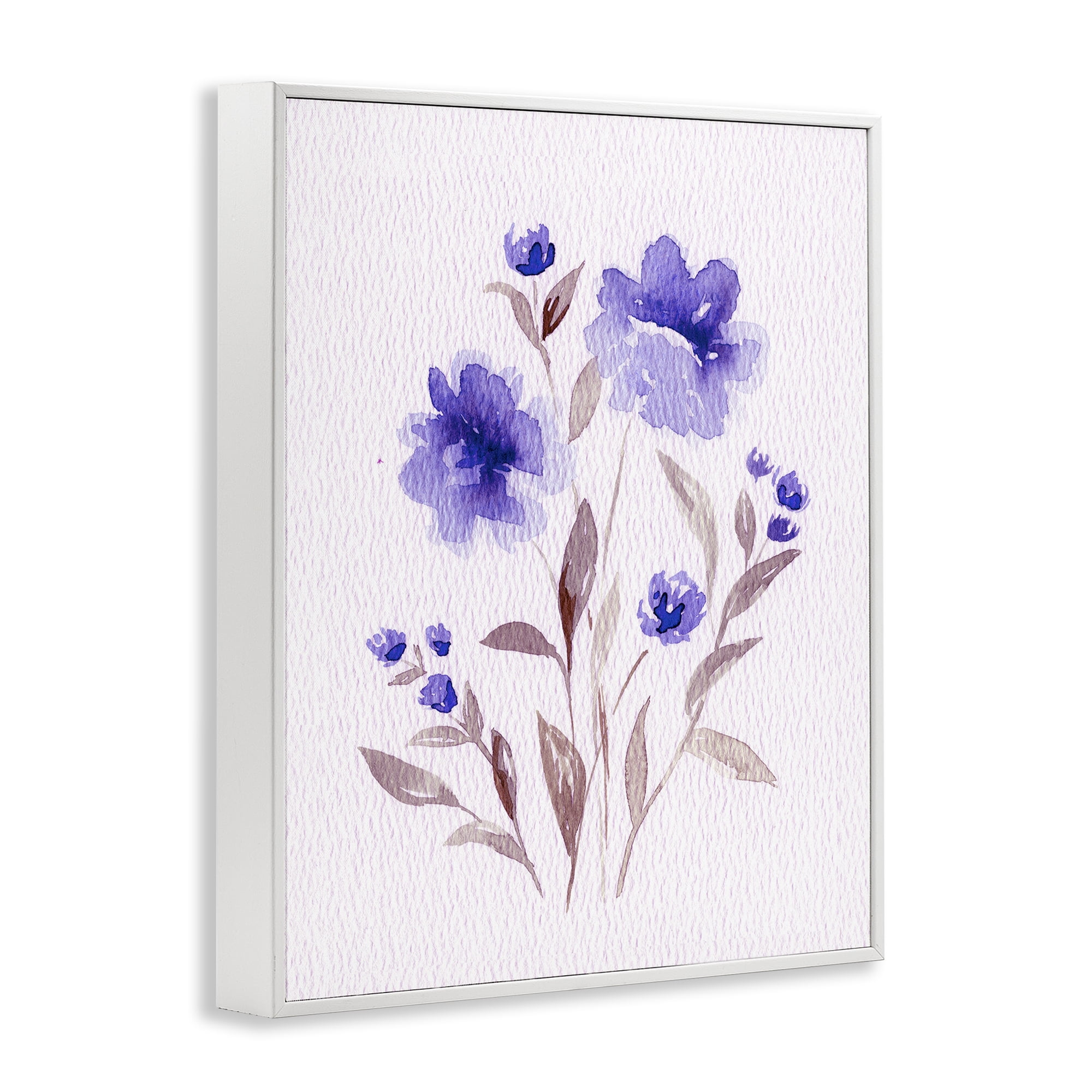 Stupell Industries Blooming Purple Flowers White Framed Giclee Art, design by Leah Noel Art