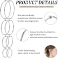 thumbnail image 2 of 4 Pairs Stainless Steel Clip On Hoop Earrings for Women Fake Hoop Earrings Spring Hoop Earrings For Non-Pierced Ears-Yomhary, 2 of 3