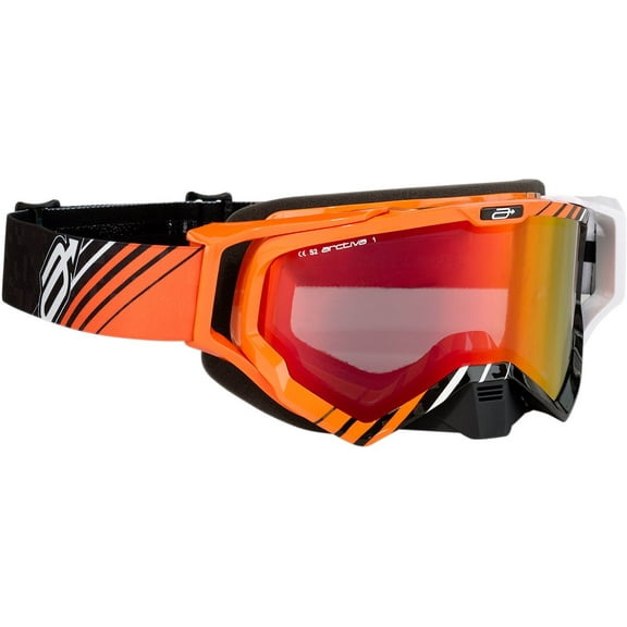 Arctiva Vibe Snow Goggles Black/Orange/White w/Red Lens