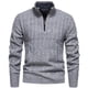thumbnail image 2 of Blusa y camisa de cuello alto de manga larga para hombre, de color liso, con estampado de punto, con intensificación de polar y cremallera, blusa de cuello alto para hombre, blusa de poliéster, 2 of 8