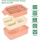thumbnail image 2 of Fiambrera, fiambrera bento de 1400 ml para adultos y niños, contenedor para almuerzo con 3 compartimentos, fiambrera con cubiertos, apta para lavavajillas, sin BPA, 2 of 4