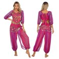 thumbnail image 5 of Eandarui Women's Belly Dance Outfit Performance Bollywood Indian Dancing Costume Crop Hot Pink One Size, 5 of 6