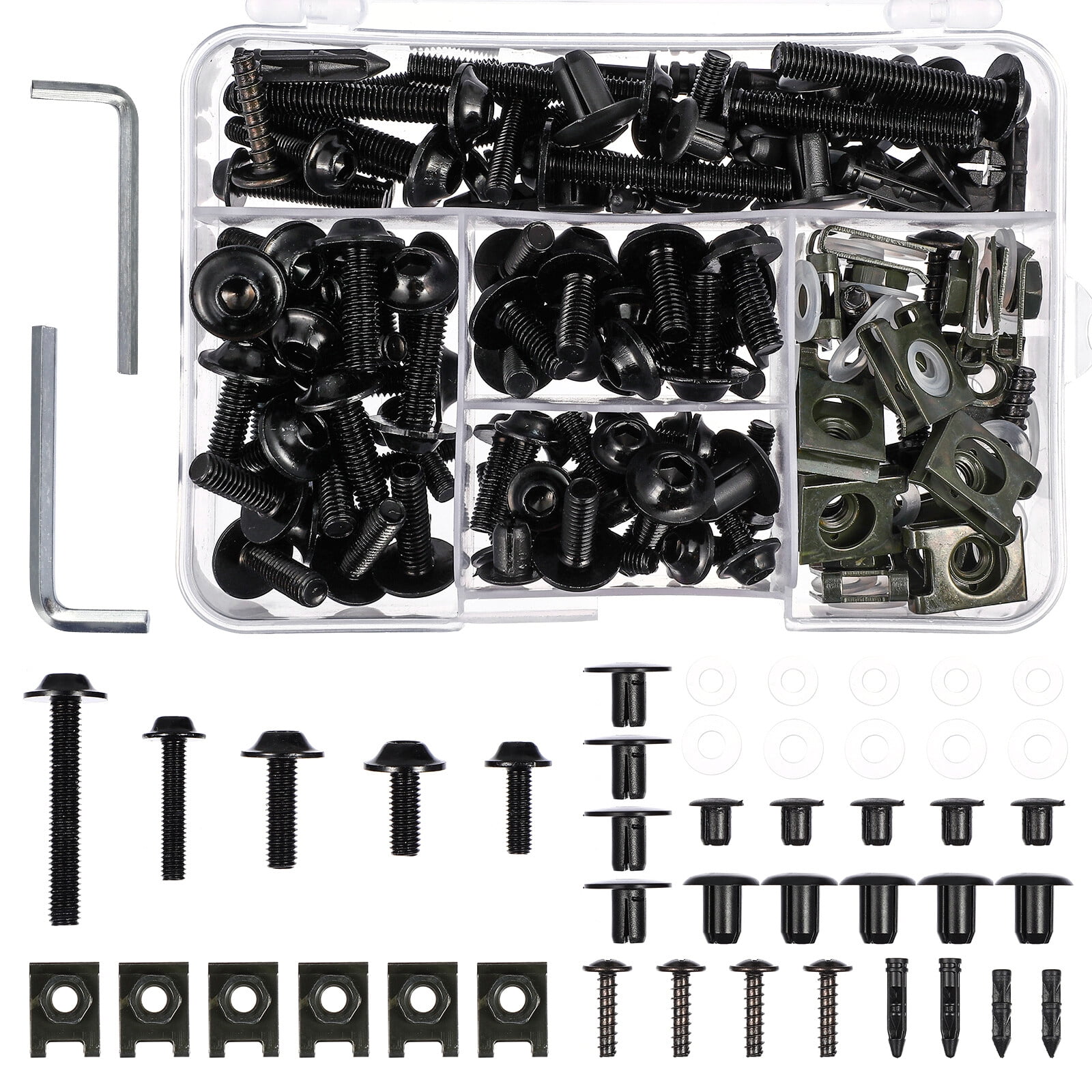 Motorcycle Fairing Bolt Kit 149pcs M5 M6 Motorcycle Windscreen Screws
