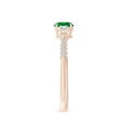thumbnail image 3 of ANGARA Natural Three Stone Emerald and Diamond Ring in 14K Rose Gold for Women (Size-5mm) | May Birthstone, Birthday, Anniversary, Jewelry Gift for Women | Natural Emerald Ring, 3 of 8