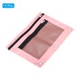 thumbnail image 3 of Unique Bargains Pencil Pouch for 3 Rings Binder, 4 Pack Oxford Cloth Mesh Zipper Binder Pouch Pencil Case Light Pink, 3 of 7