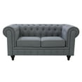 thumbnail image 3 of US Pride Furniture Grace Grey Linen Fabric Chesterfield Loveseat, 3 of 3