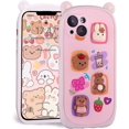thumbnail image 1 of Compatible con iPhone 13 Caja del teléfono 3D Caja del teléfono de la muchacha del patrón del conejo del oso de Kawaii Caja del teléfono blanca de la muchacha linda de la historieta 3d Material d, 1 of 5