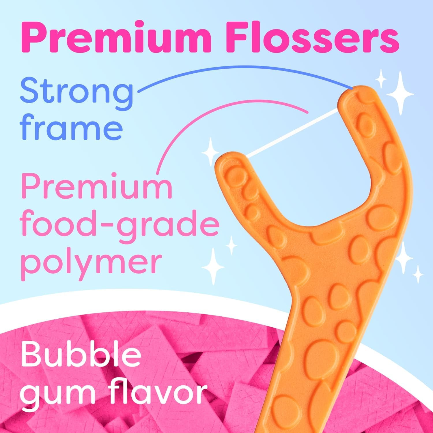 Kids Flossers 4 Pack (200 Count) – Fun Animal-Shaped Floss Picks for Kids, Bubble Gum Flavor, Easy Between Teeth, Helps Prevent Tooth Decay & Disease