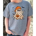 thumbnail image 4 of Trendy Ghost Peace Sign Shirt for Youth and Toddler Boys Fall Halloween T-Shirt Granite Heather Shirt 2T, 4 of 5