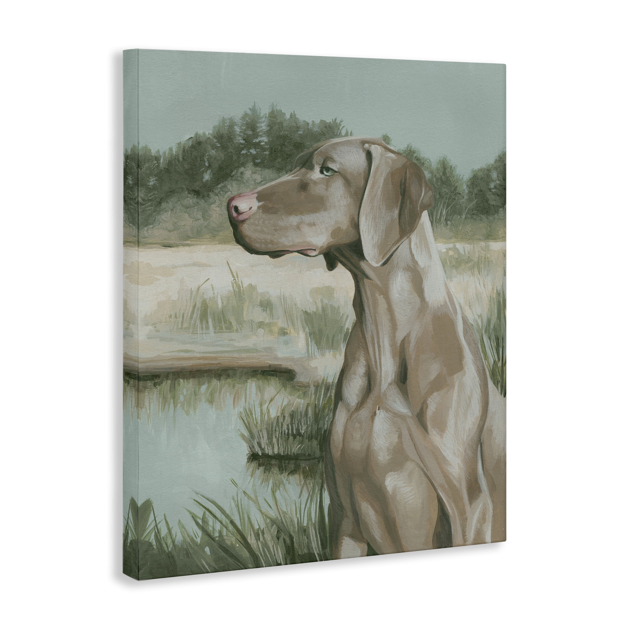 Stupell Industries Stoic Labrador Landscape Animals & Insects Painting Gallery Wrapped Canvas Art Print Wall Art, 36 x 48