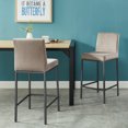 Set of 2 Contemporary Velvet & Metal 26'' Counter Stool