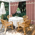 thumbnail image 4 of Outdoor Curtains for Patio Waterproof, Western Texas Star Retro Outdoor Privacy Panels Grommet, Country Vintage Red Beige Plaid Blackout Outside Curtains for Porch/Cabana 54"x95", 2 Panels, 4 of 8