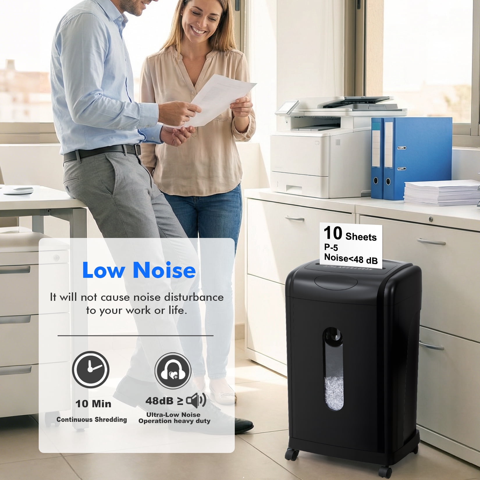Wingwise Paper Shredder, 10 Sheets P5 Cross Cut Shredder, 7.9 Gallon Bin, CD/Credit Card Shredder , Home & Office Use